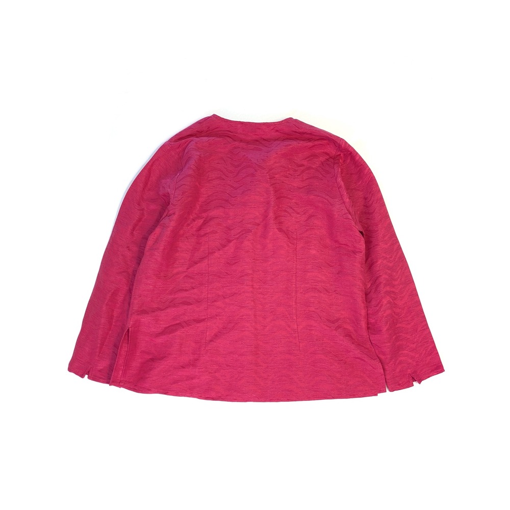 Laura Ashley Petite Magenta Pink Silk Linen Jacquard Wave Blouse PM - Picture 3 of 6